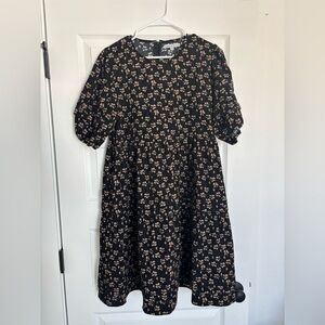 Chic Black Floral Midi Dress